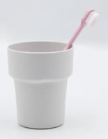 08 Bio-Based Degradable Temperature Resistant Semi Durable Tablewares Toothbrush Cup