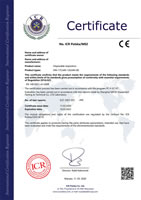 CE Certificate EN 149 2001 A1 2009 for Disposable Respirators MN-175 MN-130 MN-80