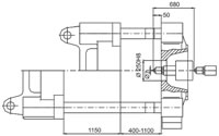 Plastics Injection Machine, Platen Dimensions, SE1000-7800 Side