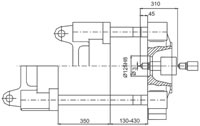 Plastics Injection Machine, Platen Dimensions, SE130-430 Side