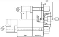 Plastics Injection Machine, Platen Dimensions, SE220-900 Side