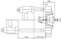 Plastics Injection Machine, Platen Dimensions, SE2200-22500 Side