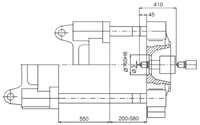 Plastics Injection Machine, Platen Dimensions, SE280-1360 Side