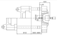Plastics Injection Machine, Platen Dimensions, SE600-4380 Side