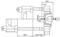 Plastics Injection Machine, Platen Dimensions, SE700-4900 Side