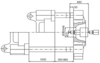 Plastics Injection Machine, Platen Dimensions, SE780-6460 Side