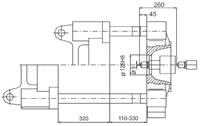 Plastics Injection Machine, Platen Dimensions, SE90-290 Side