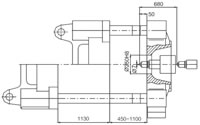 Plastics Injection Machine, Platen Dimensions, SE900-6460 Side
