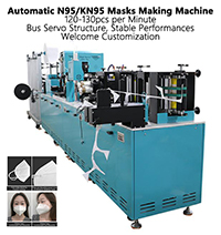 01 Automatic N95 Masks KN95 Masks Making Machine, 120-130pcs per Minute, Bus Servo Structure, Stable Performances, Welcome Customization Blue