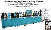 03 Automatic N95 Masks KN95 Masks Making Machine, 120-130pcs per Minute, Bus Servo Structure, Stable Performances, Welcome Customization Blue