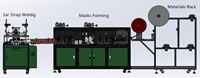 201 Automatic KF94 Fish Shaped Masks Making Machine L5305xW2800xH1700mm