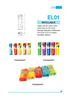 Semi-Finished Lighters Parts 14, Electronic Lighters EL01, Refillable