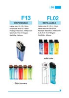 Semi-Finished Lighters Parts 30, Grinding Wheel Lighters F13, FL02, Disposable, 6-Corners, Refillable