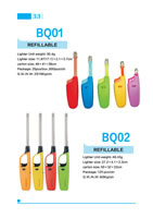 Semi-Finished Lighters Parts 33, Electronic Lighters BQ01, BQ02, Refillable