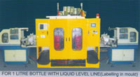 Automatic Plastics Extrusion Blow Molding (EBM) Machine, For 1L Bottle, Transparent Liquid Level Line, In Mould Label, IML